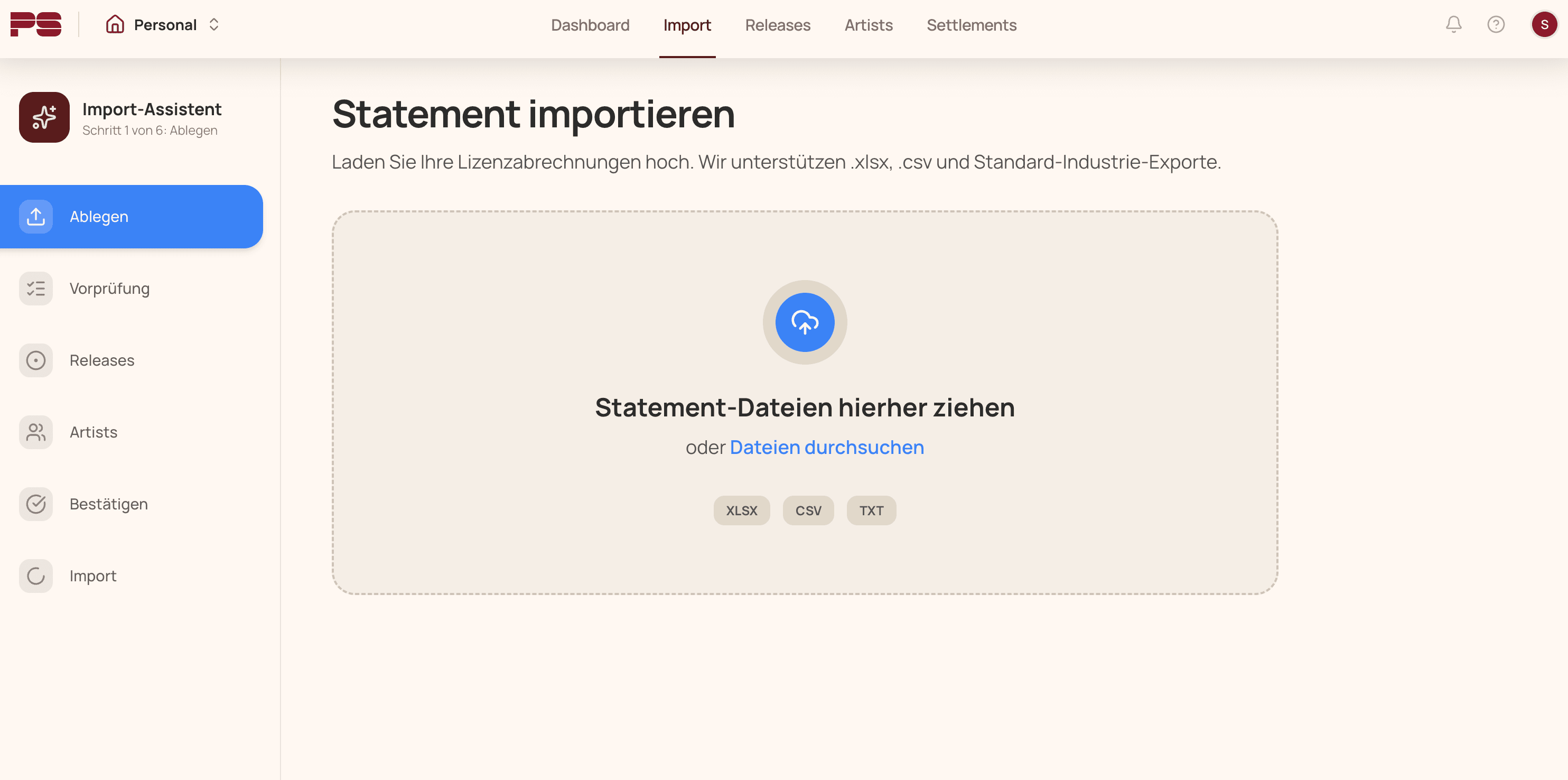 Statement importieren